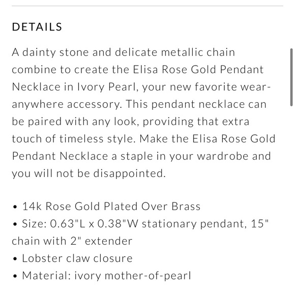 Kendra Scott rose gold ivory pearl Elisa necklace - Picture 2 of 6